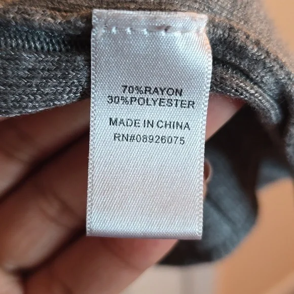 Gray Ribbed Open Cardigan - Picture 4 of 5